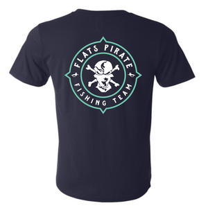 Navy 'Compass' T-shirt - Flats Pirate Fishing Apparel