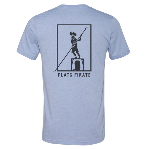 Blue 'Polling Pirate' T-shirt - Flats Pirate Fishing Apparel