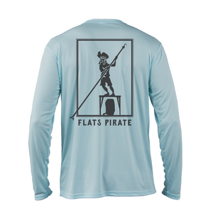 'Polling Pirate' Performance Shirt, Blue - Flats Pirate Fishing Apparel