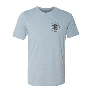 Vintage Skull & Redfish T-Shirt, Blue - Flats Pirate Fishing Apparel