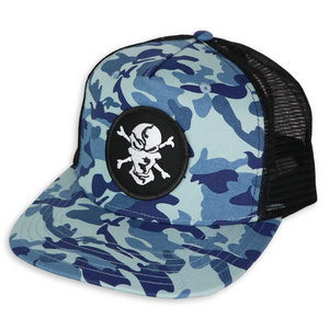 Water Camo 5 Panel Trucker Hat - Flats Pirate Fishing Apparel