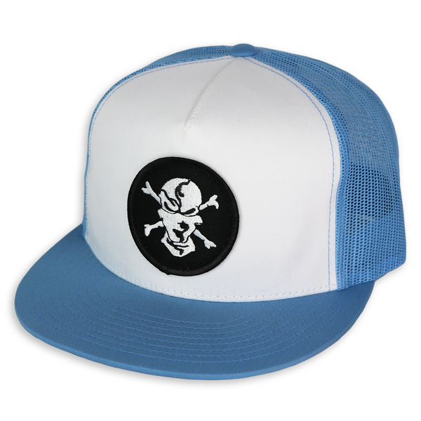 Carolina Blue/White 5 Panel Trucker Hat - Flats Pirate Fishing Apparel