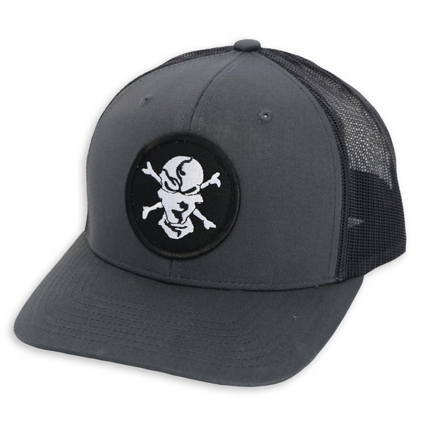 Charcoal 6 Panel Trucker Hat - Flats Pirate Fishing Apparel