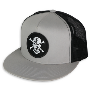 Silver/Black 5 Panel Trucker Hat - Flats Pirate Fishing Apparel