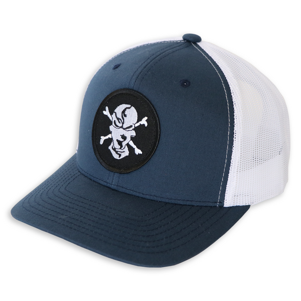 Navy/White 6 Panel Trucker Hat - Flats Pirate Fishing Apparel