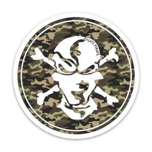 Camouflage Skull Sticker - Flats Pirate Fishing Apparel